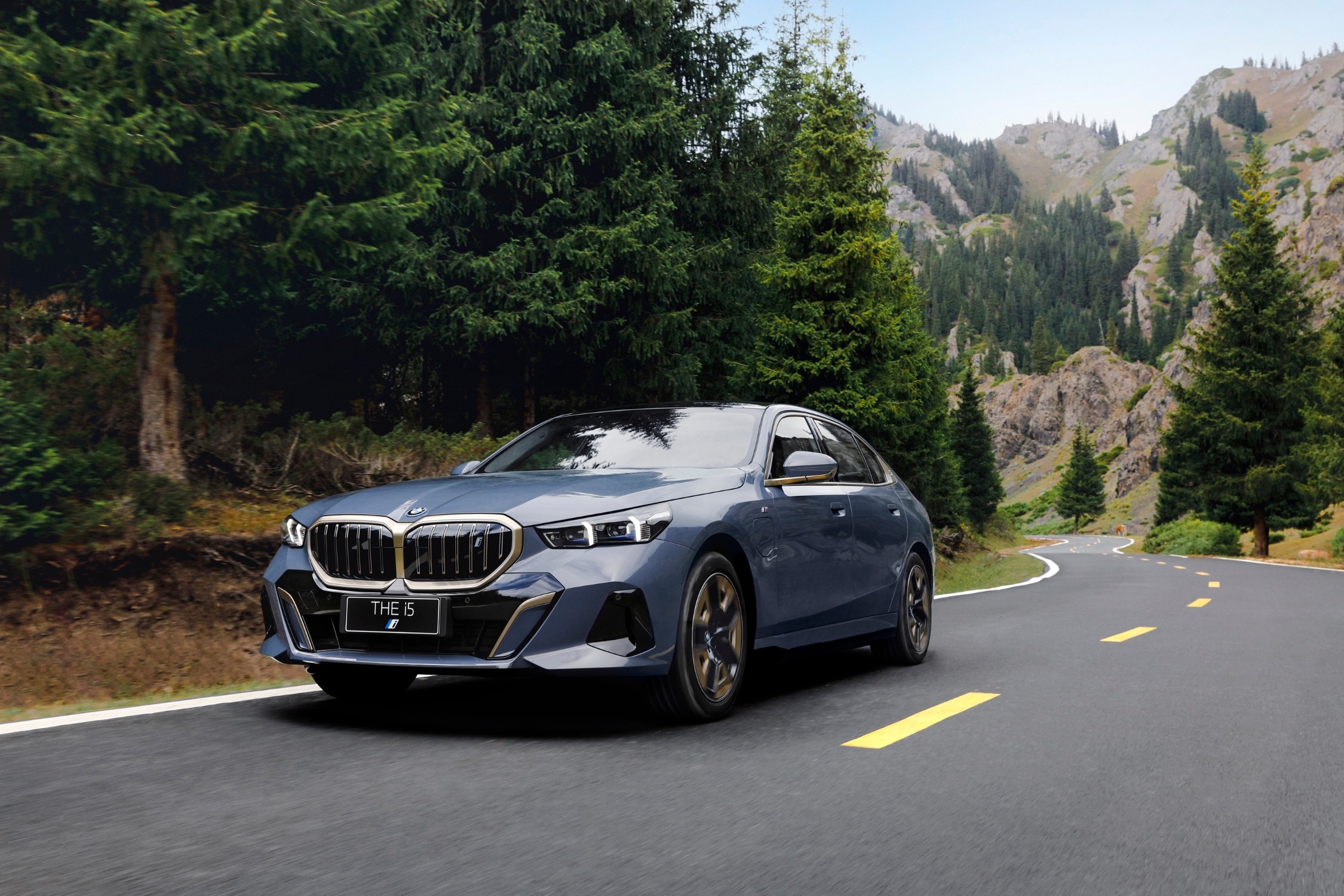 BMW i5 L Sedan 2024 - вид спереди для выбора лекал PPF автомобиля