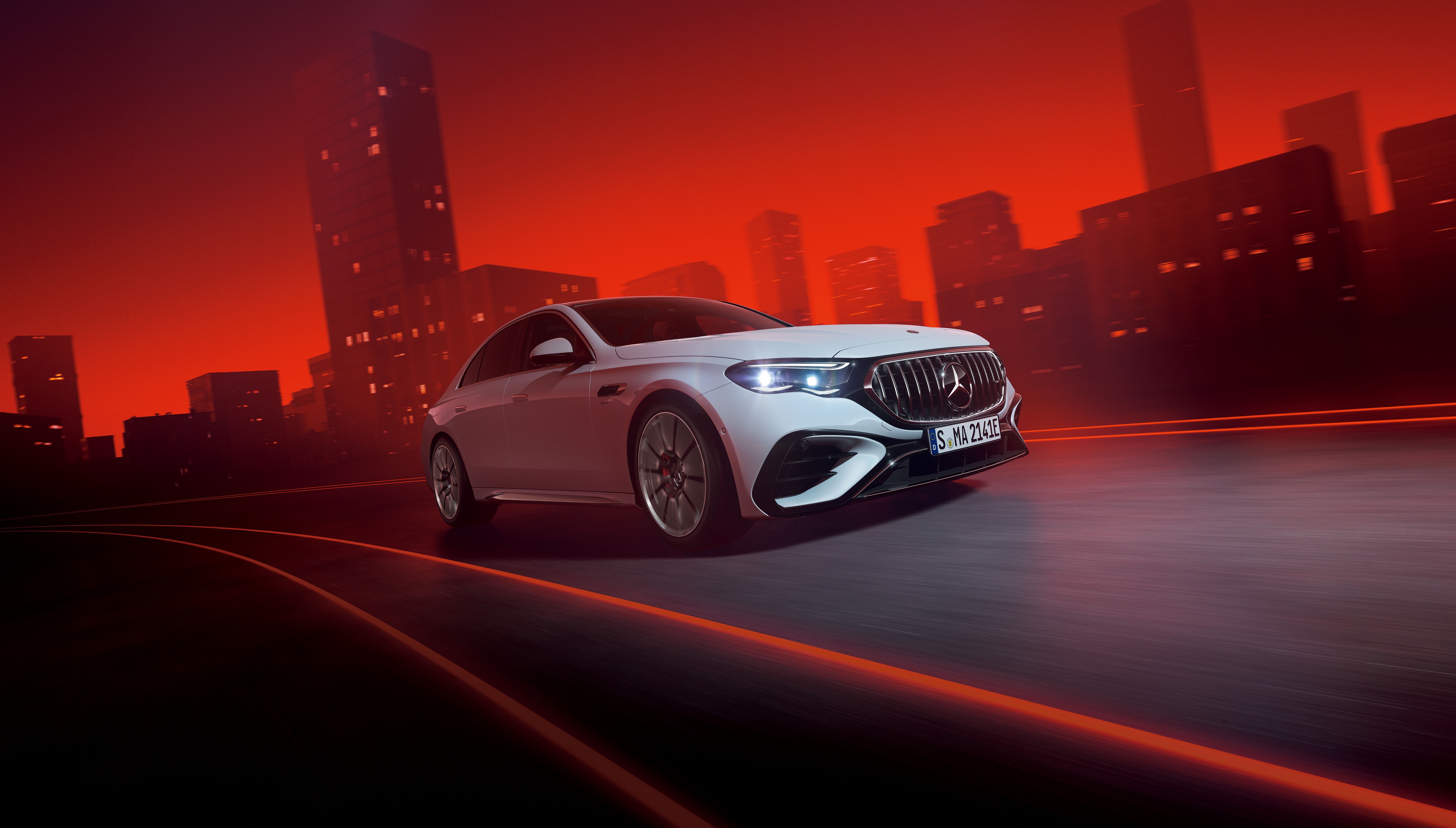 MERCEDES-BENZ AMG E-Class 2025 - вид спереди для выбора лекал PPF автомобиля