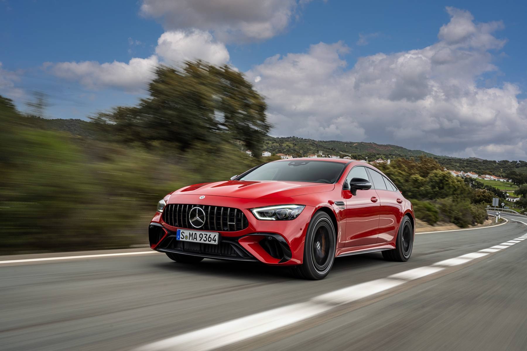 MERCEDES-BENZ AMG GT Four-door 2024 - вид спереди для выбора лекал PPF автомобиля