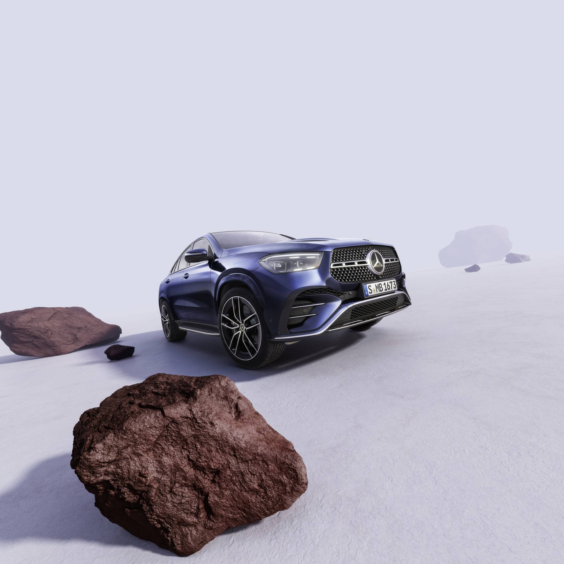 MERCEDES-BENZ GLE Coupe 2024 - вид спереди для выбора лекал PPF автомобиля