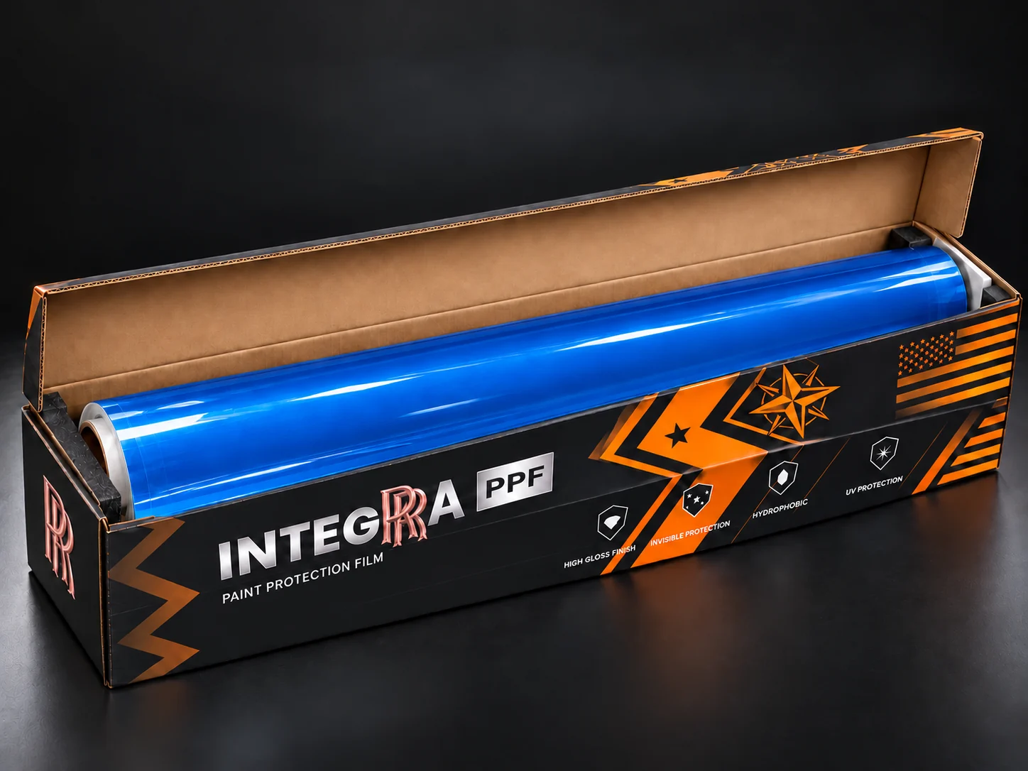 Глянцевая цветная полиуретановая плёнка INTEGRA Liquid Metal Ruby Blue — полиуретановая PPF-плёнка